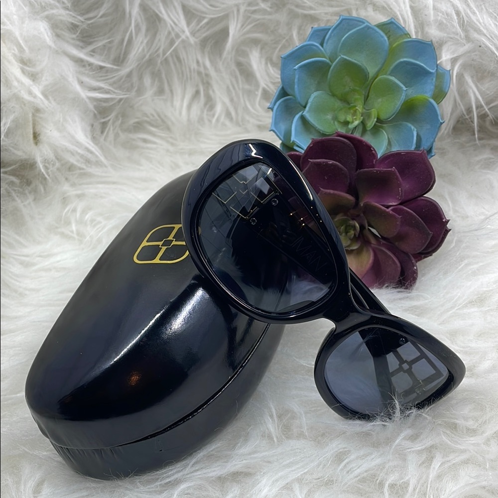 Iman GlobalChic Black Sunglasses with Case